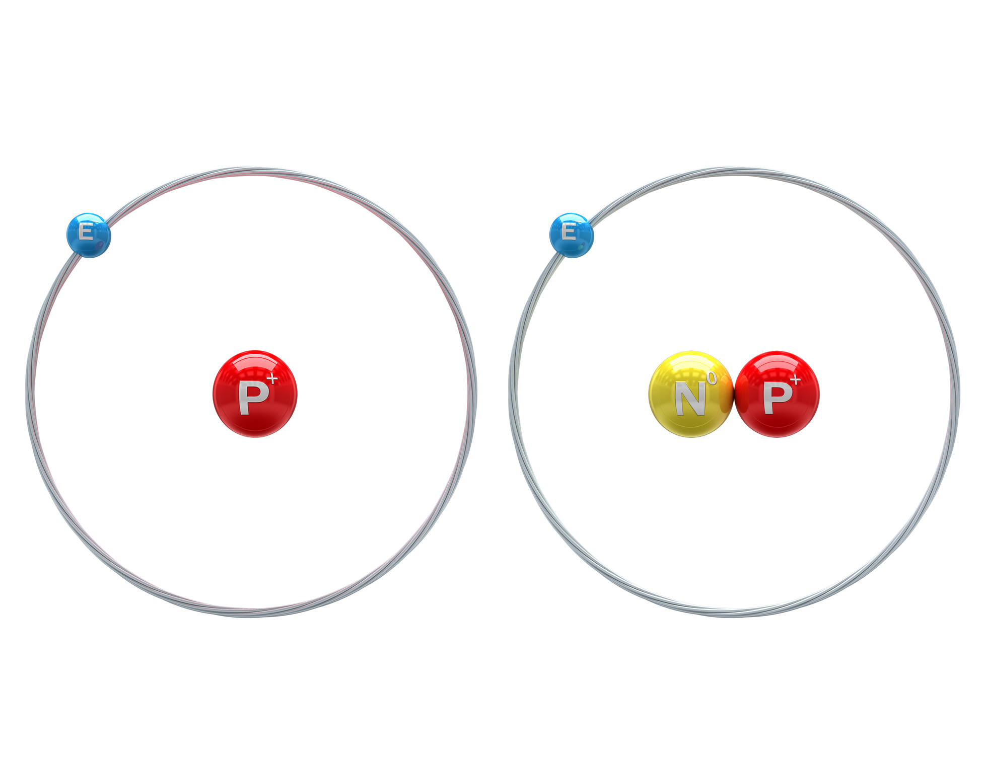 SD-809 enthält Deuterium (rechts) anstelle von normalen Wasserstoff (links). Deuterium ist schwerer, weil es ein zusätzliches Neutron hat, hier gelb dargestellt. Als ein Ergebnis daraus wird das Medikament langsamer aus dem Körper entfernt.