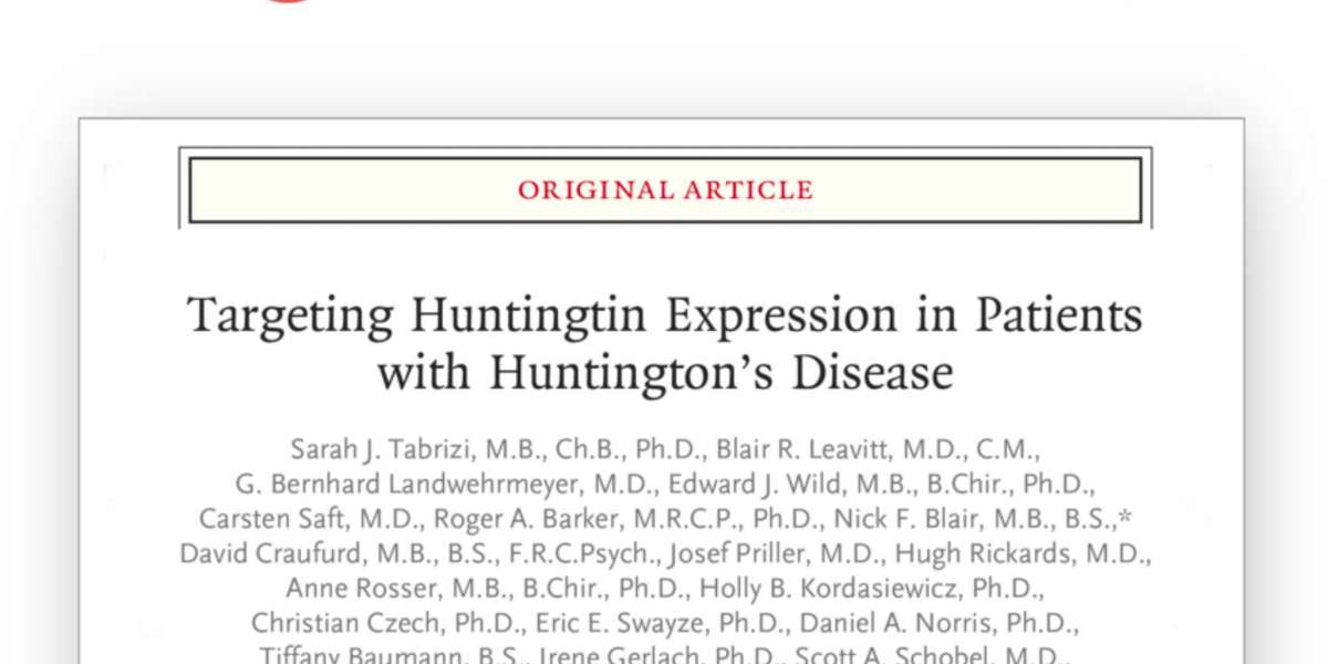 Neue Veröffentlichung zur ersten Huntingtin-Verminderungsstudie